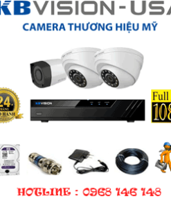 Trọn bộ 3 camera kbvision 2. 0mp full hd 1080p 7 3 Kb Fhd 3