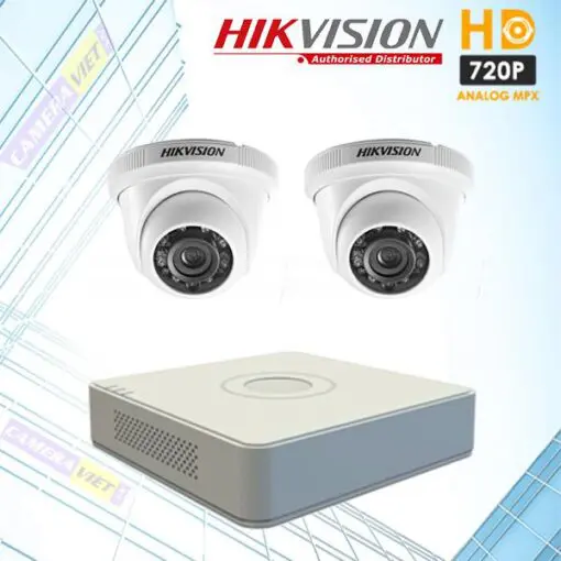 Trọn Bộ 2 Camera Hikvision 1.0 Mp 720P