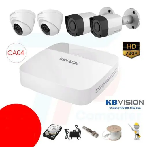 Trọn Bộ 4 Camera Kbvision Hd 720