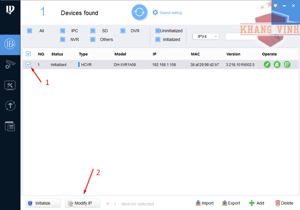 Đổi địa chỉ camera IP dahua bằng Configtool