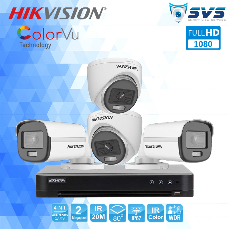 Lắp Đặt Trọn Bộ 4 Camera Hikvision ColorVu 2MP