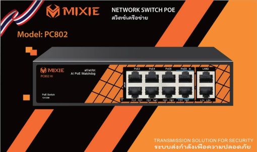 Switch Poe Mixie Pc802 Ai 8+2 (100Mbs), Tối Đa 250M