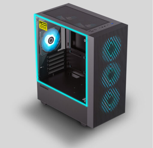 Case Gamemax Edge Black Dãy Led Rgb - Hông Kính Cường Lực
