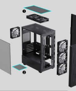 Case Gamemax Edge Black Day Led Rgb Hong Kinh Cuong Luc 5