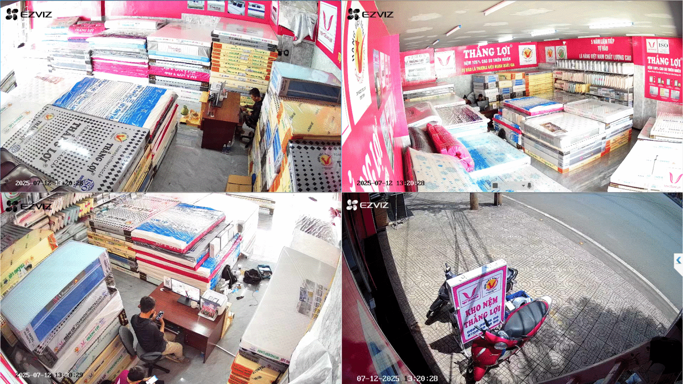 Lắp đặt camera đồng xoài: dự án tiêu biểu của khang vinh tại kho nệm thắng lợi 8 Hình Ảnh Qua Camera