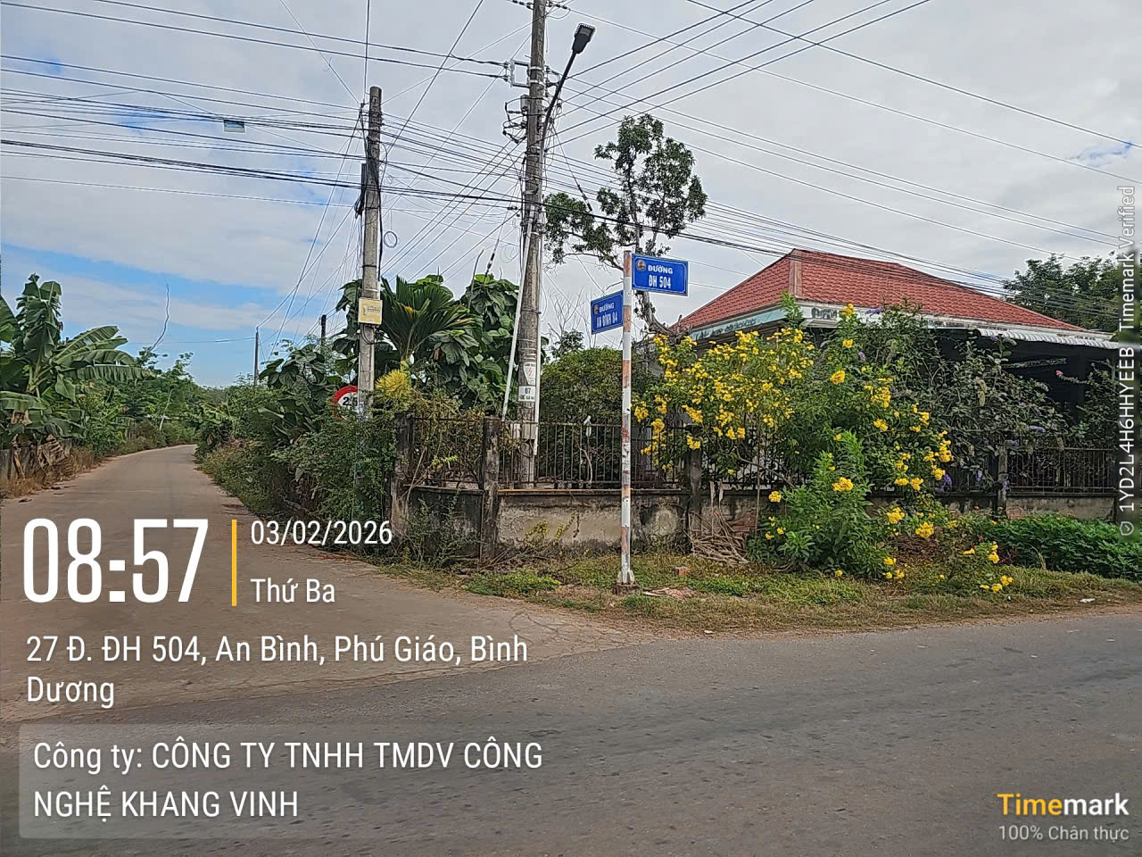 Công trình camera giao thông xã hội hóa tại phú giáo – khang vinh đồng hành cùng an ninh cộng đồng 11 Khảo Sát Tại 27 Đ. Đh 504, An Bình, Phú Giáo